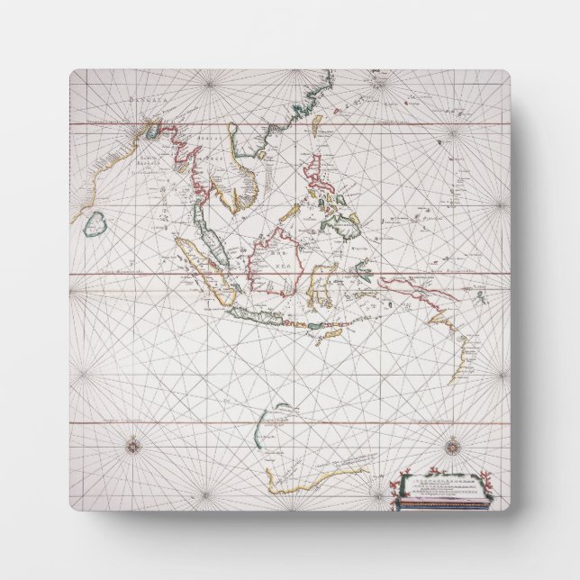 Plaque Photo Carte maritime Est de l'Inde | Indonésie (Devant)