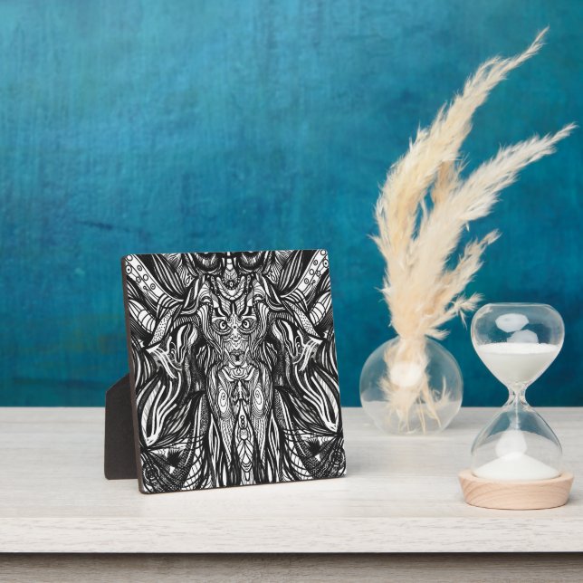 Plaque Photo Carte postale Corps Visage Hibou Noir (Insitu)