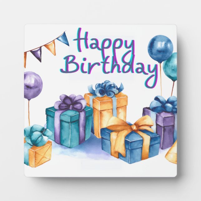 Plaque Photo Carte postale Joyeuse Anniversaire (Devant)