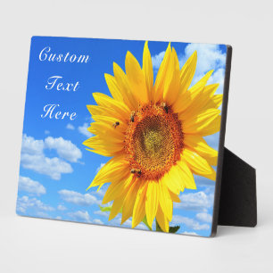 Plaque Photo Carte texte personnalisée - Tournesol et abeilles