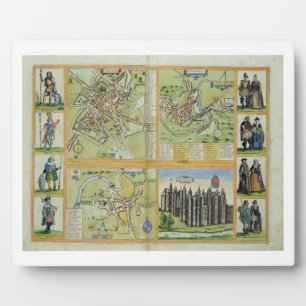 Plaque Photo Cartes de York, Shrewsbury, Lancaster et Richmond,