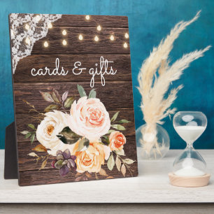 Plaque Photo Cartes et cadeaux Floral Blush en Bois Signal Ease