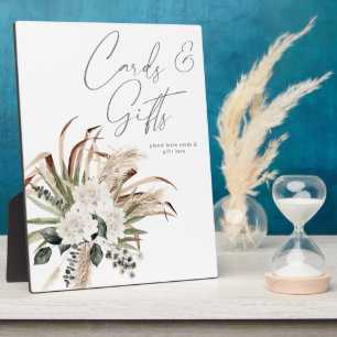 Plaque Photo Cartes florales beige Boho Eucalyptus Pampas Cadea