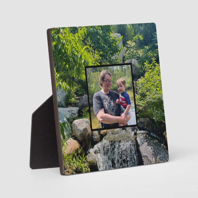 Plaque Photo Cascade de forêt arbres verdure (Recto)