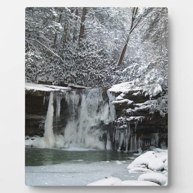 Plaque Photo Cascade hivernale neige (Devant)