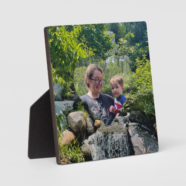 Plaque Photo Cascading forêt cascade verdure coeur modèle (Recto)