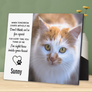 Plaque Photo Cat Memorial Gift - Pet Loss Remembrance Keepsake
