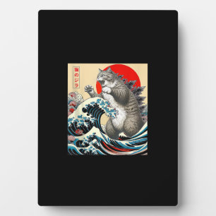Plaque Photo Catzilla Chat Art Japonais Dons De Chat Drôle Pour