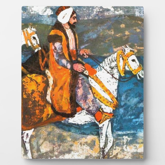 Plaque Photo Cavalier arabe (Devant)