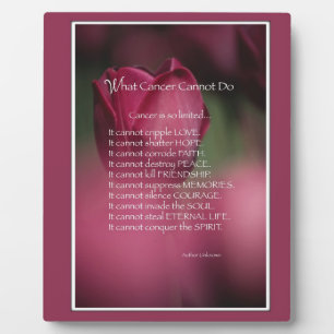 Plaque Photo Ce que le cancer ne peut pas faire, soutenir et en