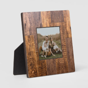 Plaque Photo Cèdre   motif de bois rustique