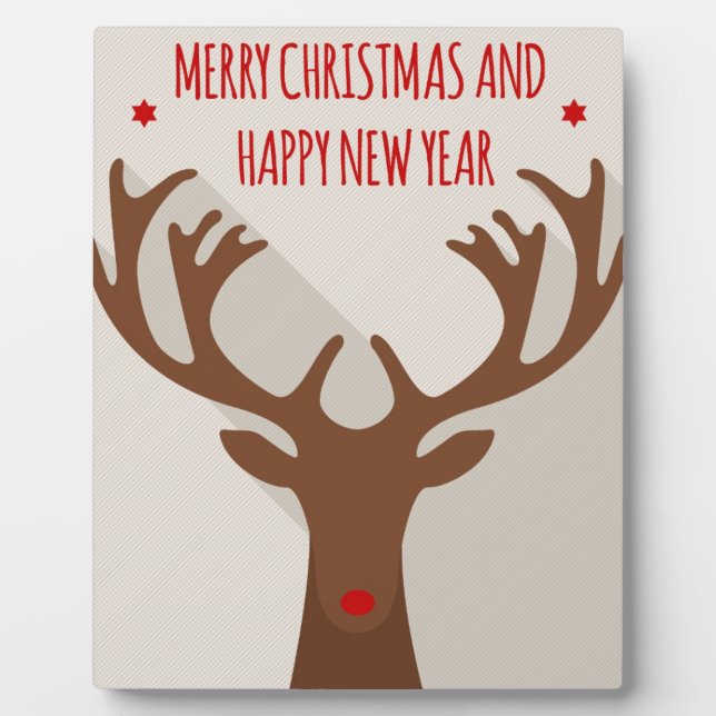 Plaque Photo Ceinture de rennes de Noël cool wapiti moderne (Devant)