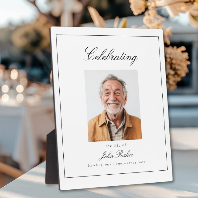 Plaque Photo "Celebrating Life of" Photo Funeral Memorial  ("Celebrating Life of" Photo Funeral Memorial Plaque)