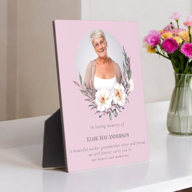 Plaque Photo Célébration de la vie souvenir photo élégant et st (memorial,remembrance,sympathy,in loving memory,keepsake,photo template,family,celebration of life,)