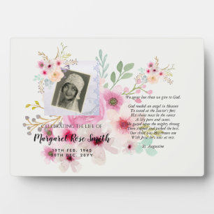 Plaque Photo Celebration of Life Memorial Gift ADD PHOTO VERSE