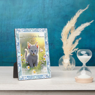 Plaque Photo Céramique Lace Bleu clair