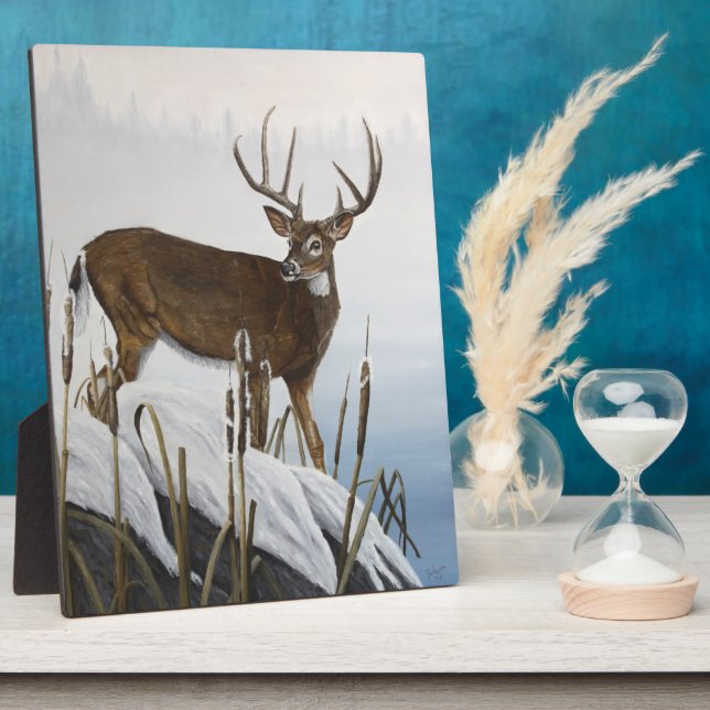 Plaque Photo Cerf blanc (Côté)