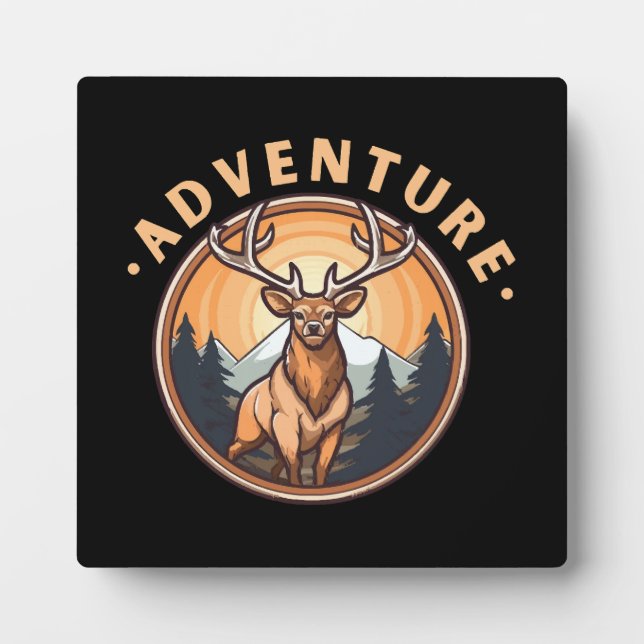 Plaque Photo Cerf - Faune - Camping - Aventure (Devant)