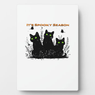 Plaque Photo C'est la saison effrayante chats noirs T-Shirt Cla