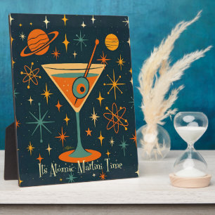 Plaque Photo C'est l'heure du Martini Atomique Étoiles Cosmique