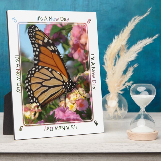 Plaque Photo C'est un jour nouveau (papillon Monarque) (Côté)