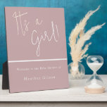 Plaque Photo C'est une fille ! Baby shower Dusty Rose Mauve Ent<br><div class="desc">C'est une fille ! Baby shower Dusty Rose Mauve Entrée Panneau Affiche de bienvenue Plaque Voir la collection correspondante dans Niche et Nest Store Merci beaucoup</div>