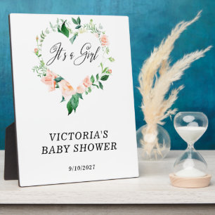Plaque Photo C'est une fille Blush Baby shower Rose Accueil