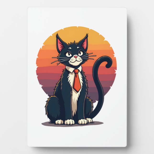 Plaque Photo Ch Ch Ch Meow Meow Scary Halloween Costume Cat T-S (Devant)