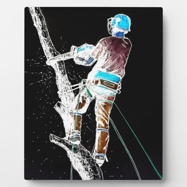 Plaque Photo Chaîne d'arboriste de l'électricien (Devant)