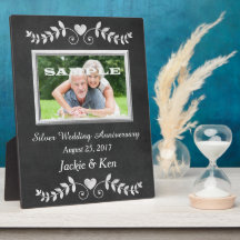 Chalkboard Heart Argent Anniversaire Keepsaké