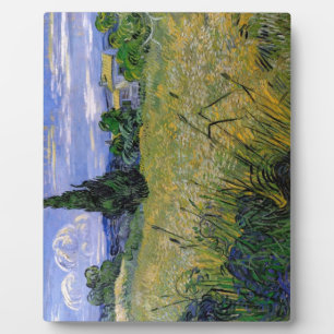 Plaque Photo Champ de blé vert avec Cypress par Van Gogh.