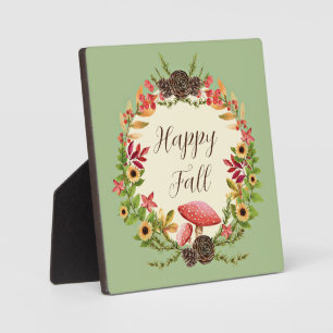 Plaque Photo Champignon et tournesols avec texte personnalisabl