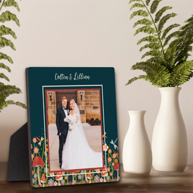 Plaque Photo Champignons des libellules floraux Noms Customisés (Créateur téléchargé)