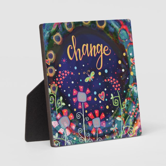 Plaque Photo Changer le papillon Fleur sauvage Whimsical Pretty (Recto)