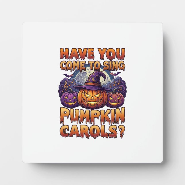 Plaque Photo Chants de citrouille Chapeau de sorcière d'Hallowe (Devant)