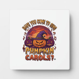 Plaque Photo Chants de Citrouille Halloween Citrouilles Chapeau