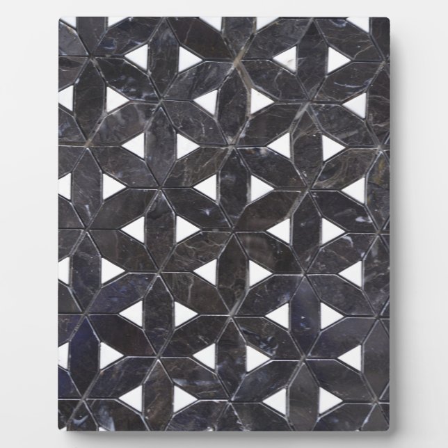 Plaque Photo Charcoal Grey Mosaic |  flower of life pattern (Devant)