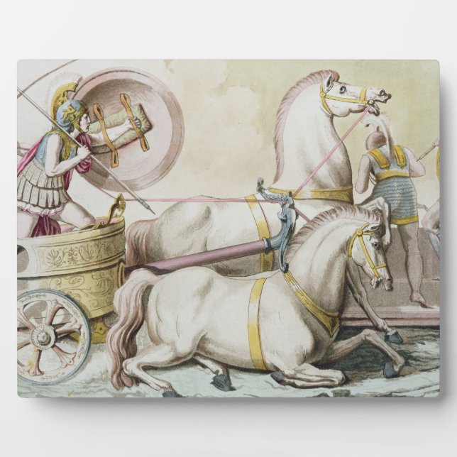 Plaque Photo Charioteers romains, de 'Costumi dei Romani', engr (Devant)