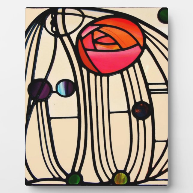 Plaque Photo Charles Rennie Mackintosh Vitrail (Devant)