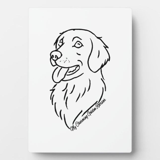 Plaque Photo Charmant Retriever doré (Devant)