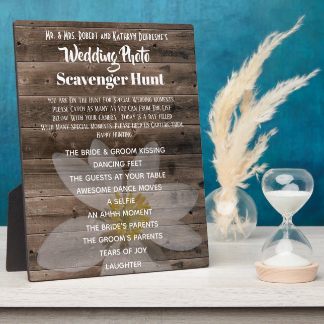 Plaque Photo Chasse mariage de photographie (Côté)