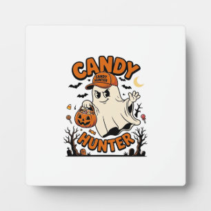 Plaque Photo Chasseur de bonbons Halloween Fantôme Citrouille S