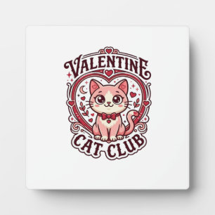 Plaque Photo Chat de la Saint-Valentin Dessin de chat drôle - C
