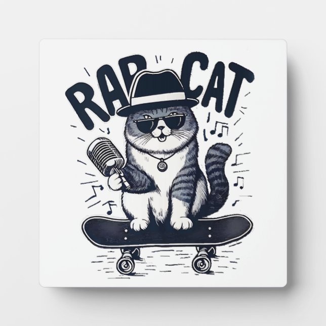 Plaque Photo Chat de rap Harmonie (Devant)