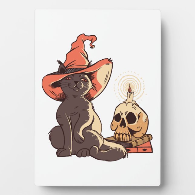 Plaque Photo chat d'Halloween (Devant)