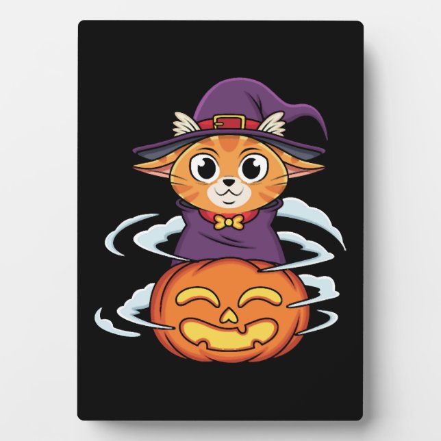 Plaque Photo Chat d'Halloween (Devant)