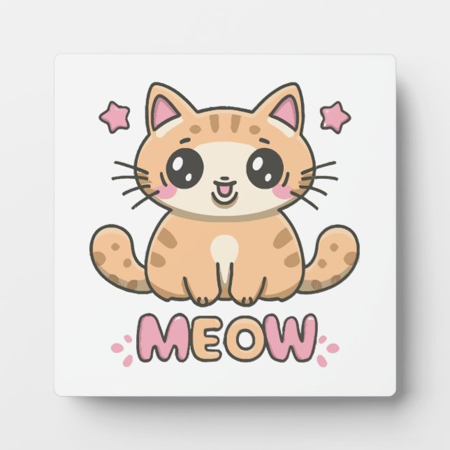 Plaque Photo chat mignon miaou (Devant)