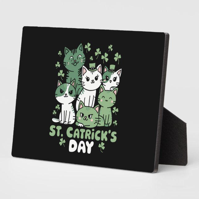 Plaque Photo Chat St Patrick's Day Drôle Catrick's Day (Côté)