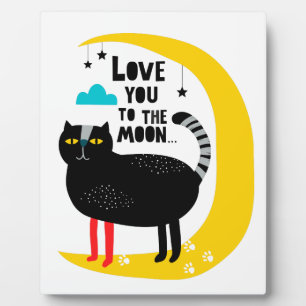 Plaque Photo Chat sur la lune