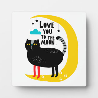 Plaque Photo Chat sur la lune